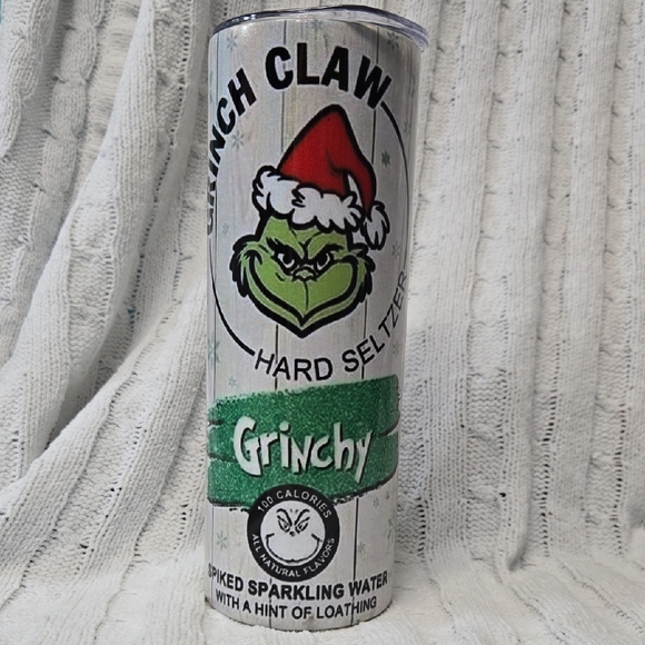 Hand Crafted Grinch Claw Tumbler - Green and White - Picture 1 of 5